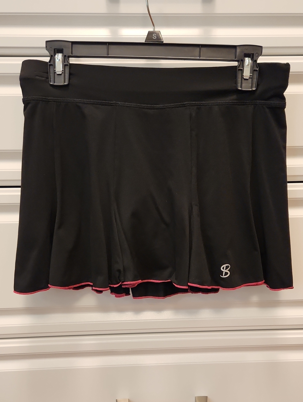 Black Sofibella Athletic Tennis Skirt with Hot Pink Trim